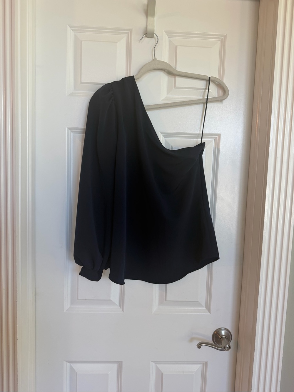 One-Shoulder Navy Blouse